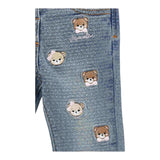 MONNALISA jeans tinta unita con applicazioni Azzurro per Neonata 39D409 AZZURRO MONNALISA