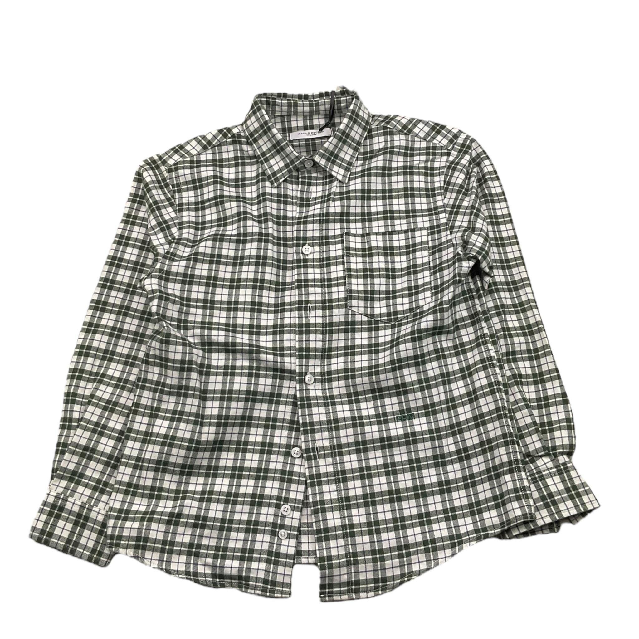 PAOLO PECORA camicia tinta unita con fantasia quadri Bianco per Bambino PP4104 BIANCO PAOLO PECORA
