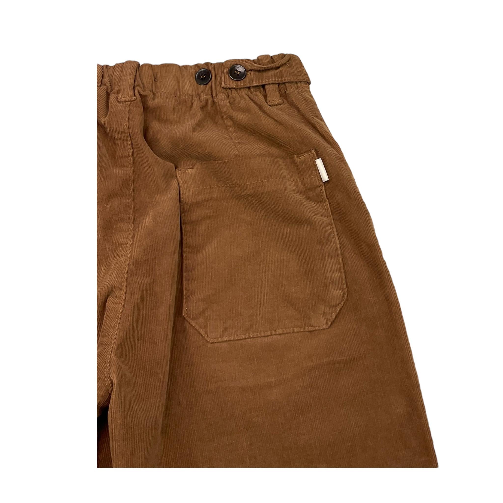 PAOLO PECORA pantalone tinta unita con elastico in vita Marrone per Bambino PP4120 MARRONE PAOLO PECORA