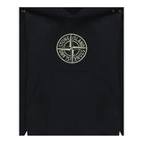 STONE ISLAND felpa bicolore con cappuccio e stampa Nero/verde per Bambino 811660644 NERO/VERDE STONE ISLAND