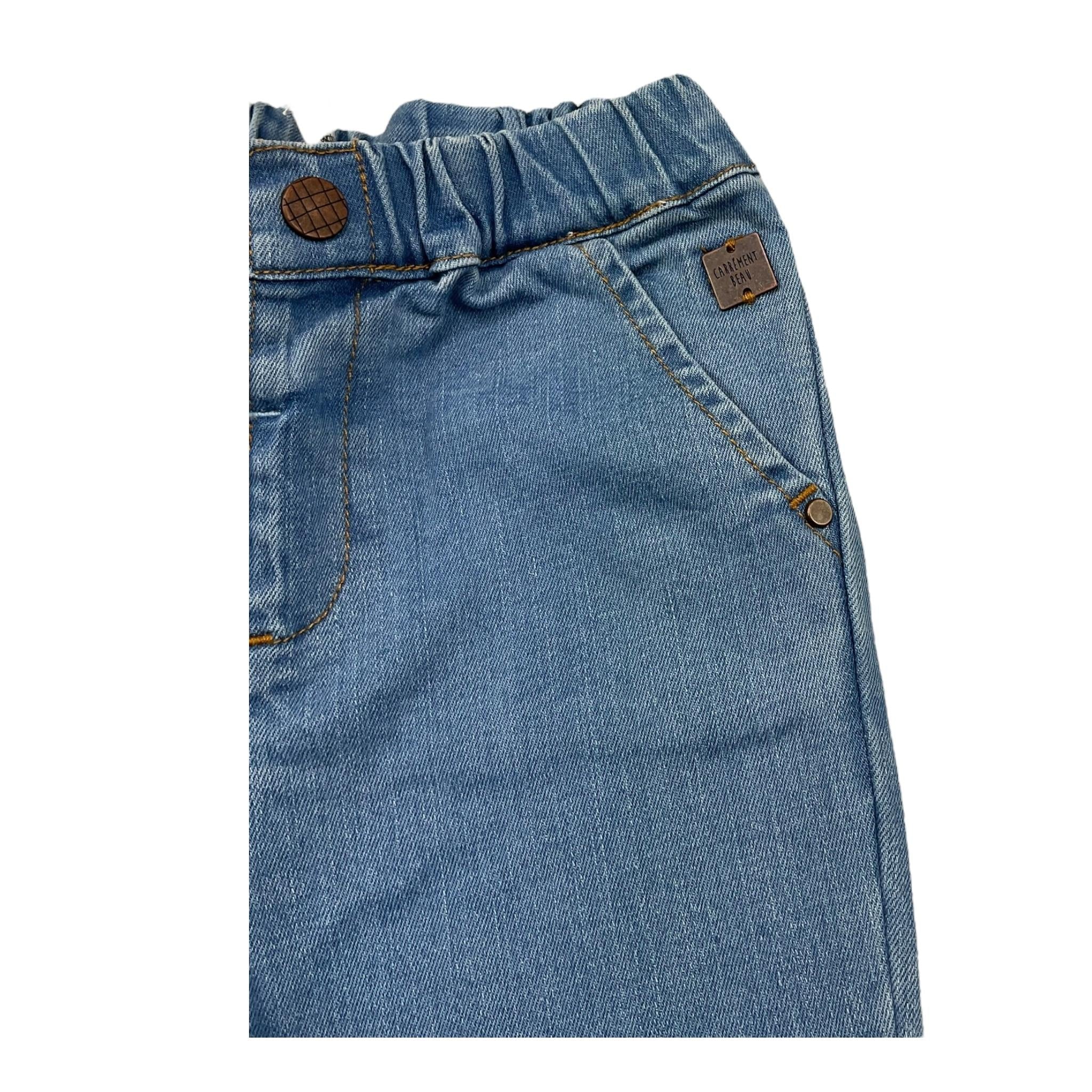 CARRE'MENT BEAU jeans tinta unita con elastico in vita Azzurro per Neonata Y04160 AZZURRO CARRE'MENT BEAU