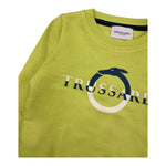 TRUSSARDI felpa chiusa girocollo tinta unita con stampa Verde per Neonato TIA24048FE VERDE TRUSSARDI