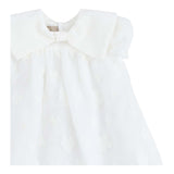 LA STUPENDERIA abito tinta unita mezza manica con ricami Bianco per Neonata CCAB24 BIANCO LA STUPENDERIA
