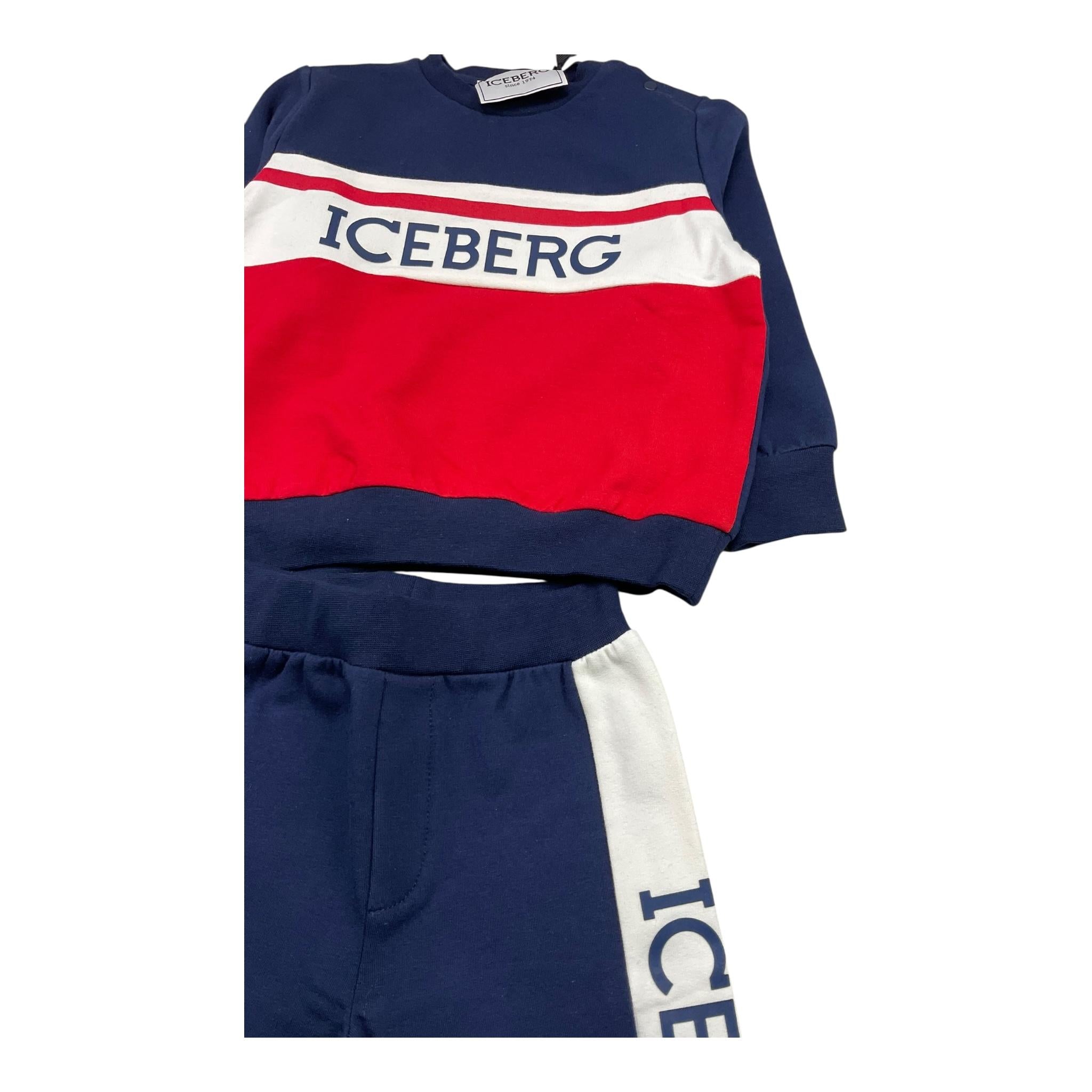 ICEBERG completo tuta 2pz bicolore felpa-pantalone Blu per Neonato CFICE5306NBX BLU ICEBERG