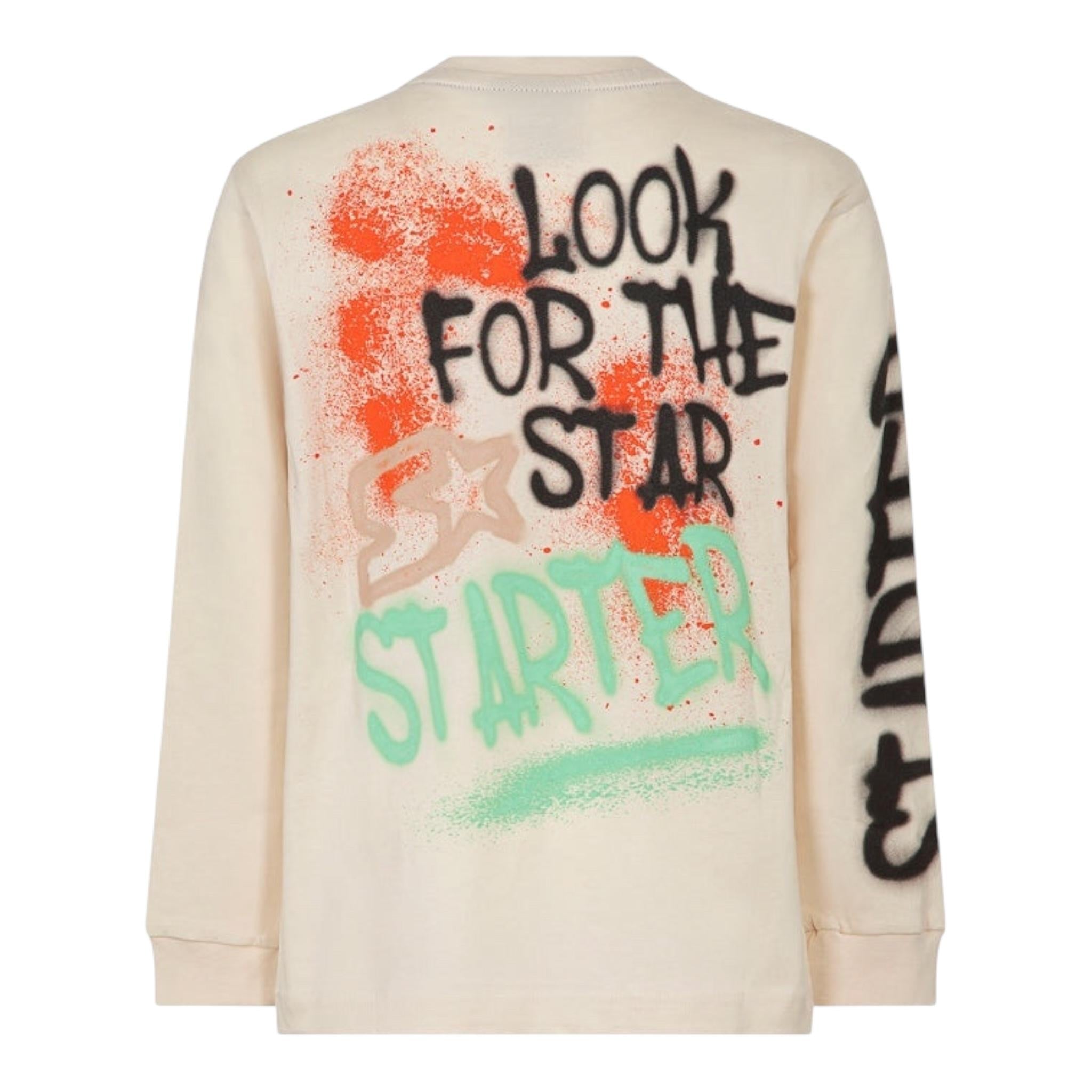 STARTER shirt girocollo tinta unita con logo Crema per Bambino 1322 CREMA STARTER