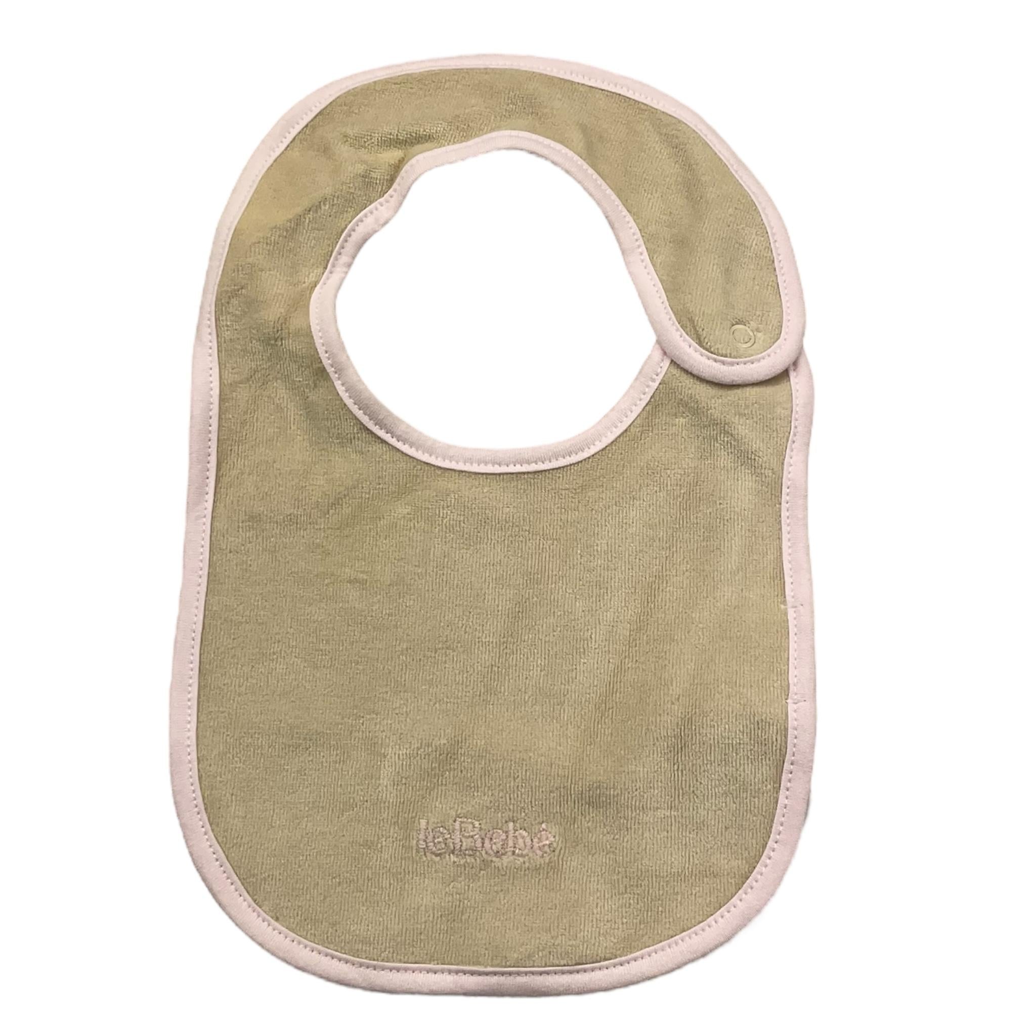 LE BEBE' bavetta tinta unita con logo Beige per Neonata LBG5957 BEIGE LE BEBE'