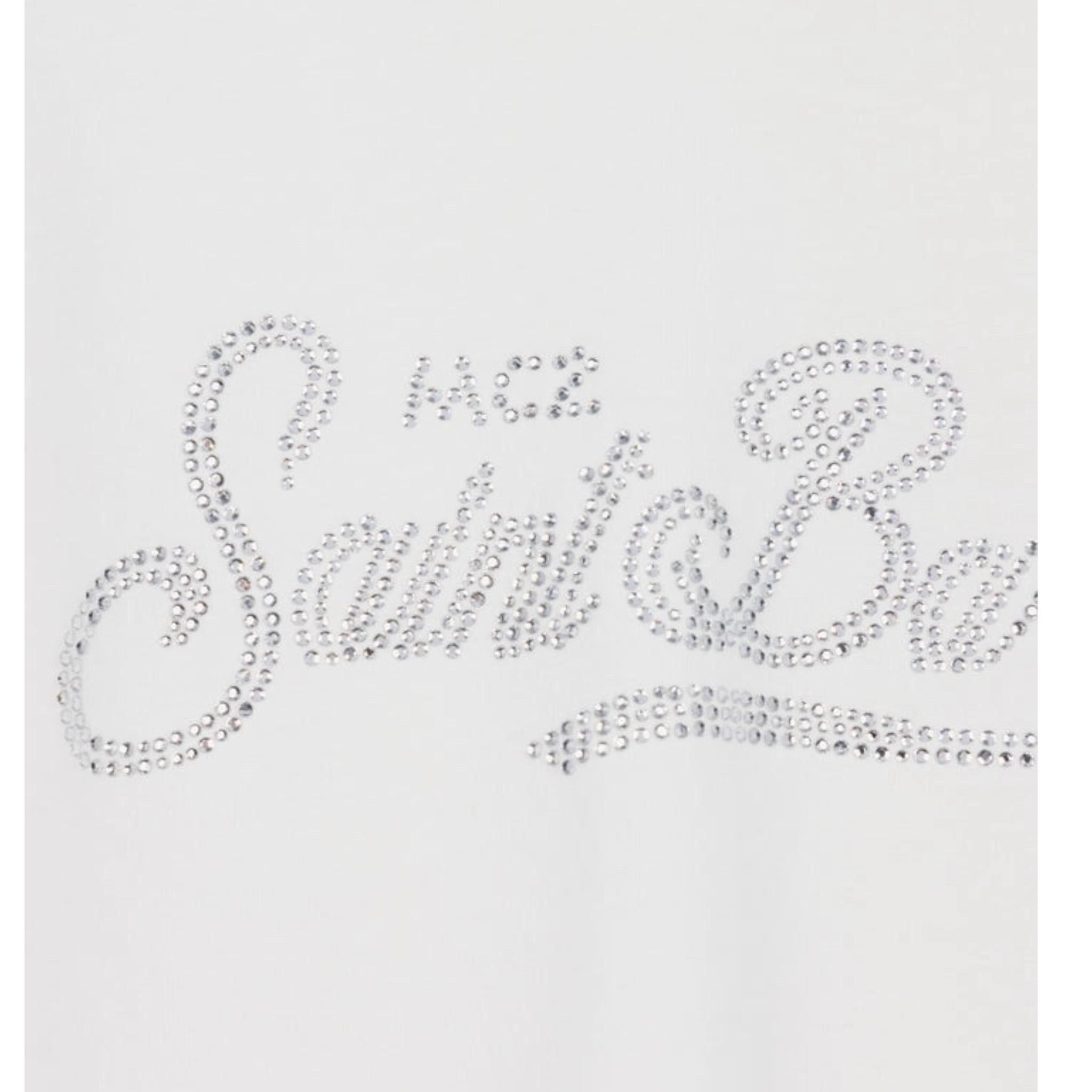 SAINT BARTH shirt girocollo tinta unita con brillantini Bianco per Bambina PENN001 BIANCO SAINT BARTH