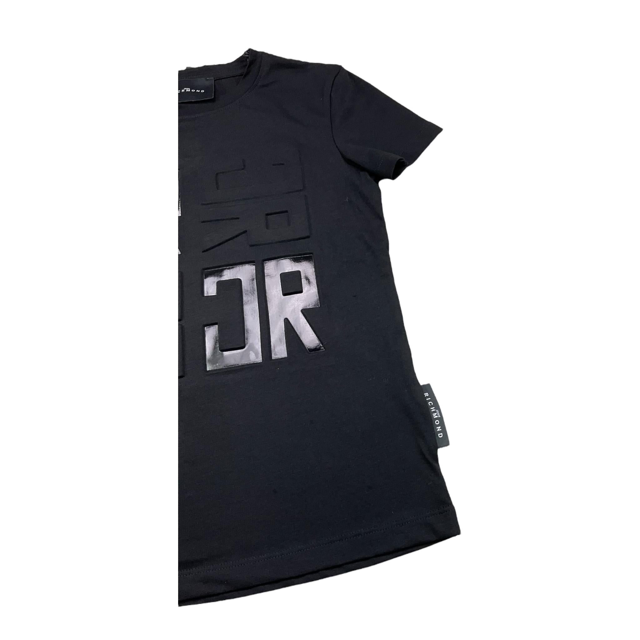 JOHN RICHMOND t-shirt girocollo tinta unita con stampa Nero per Bambino RGA25165TS NERO JOHN RICHMOND