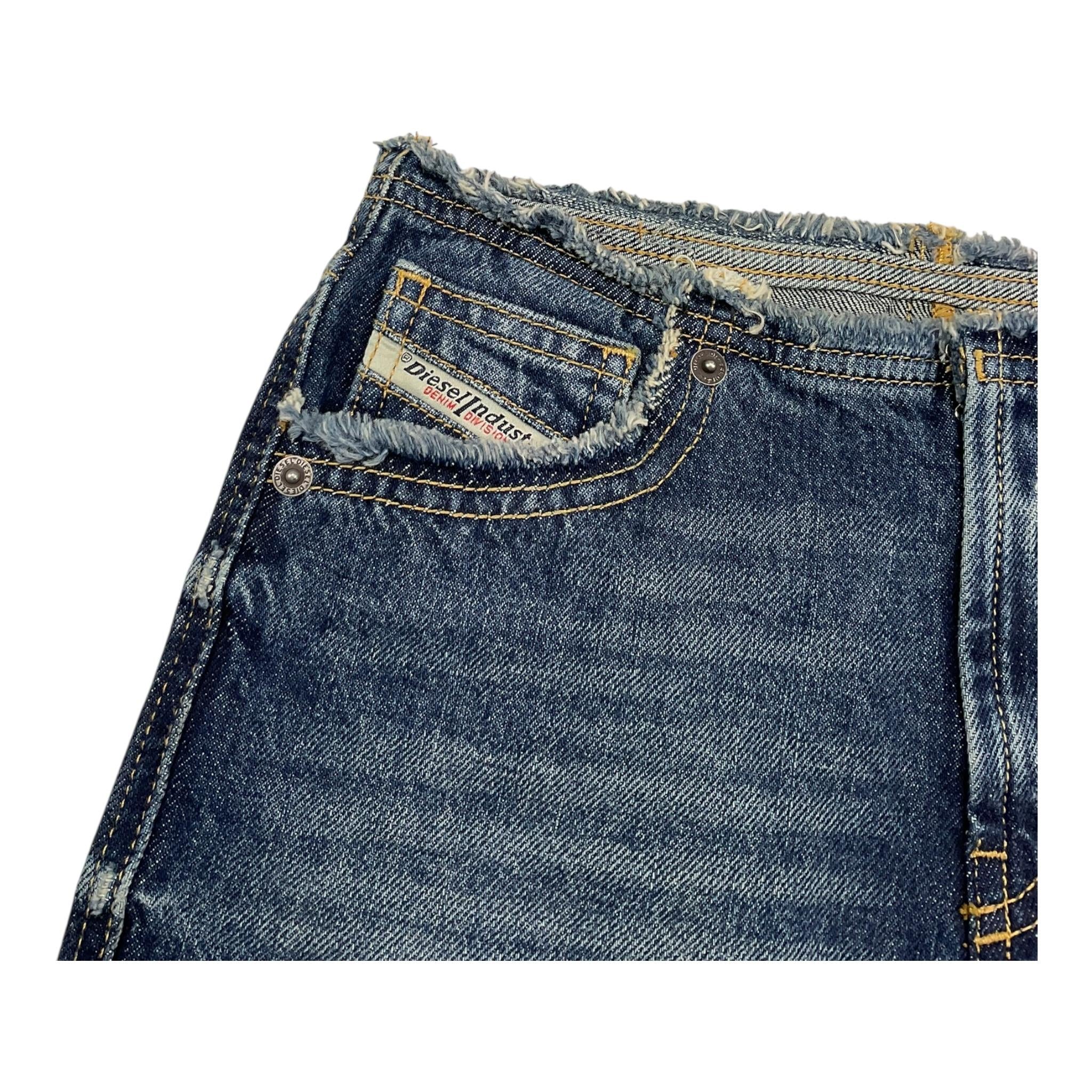 DIESEL gonna in denim tinta unita con spacco posteriore Blu per Bambina J01920 BLU DIESEL