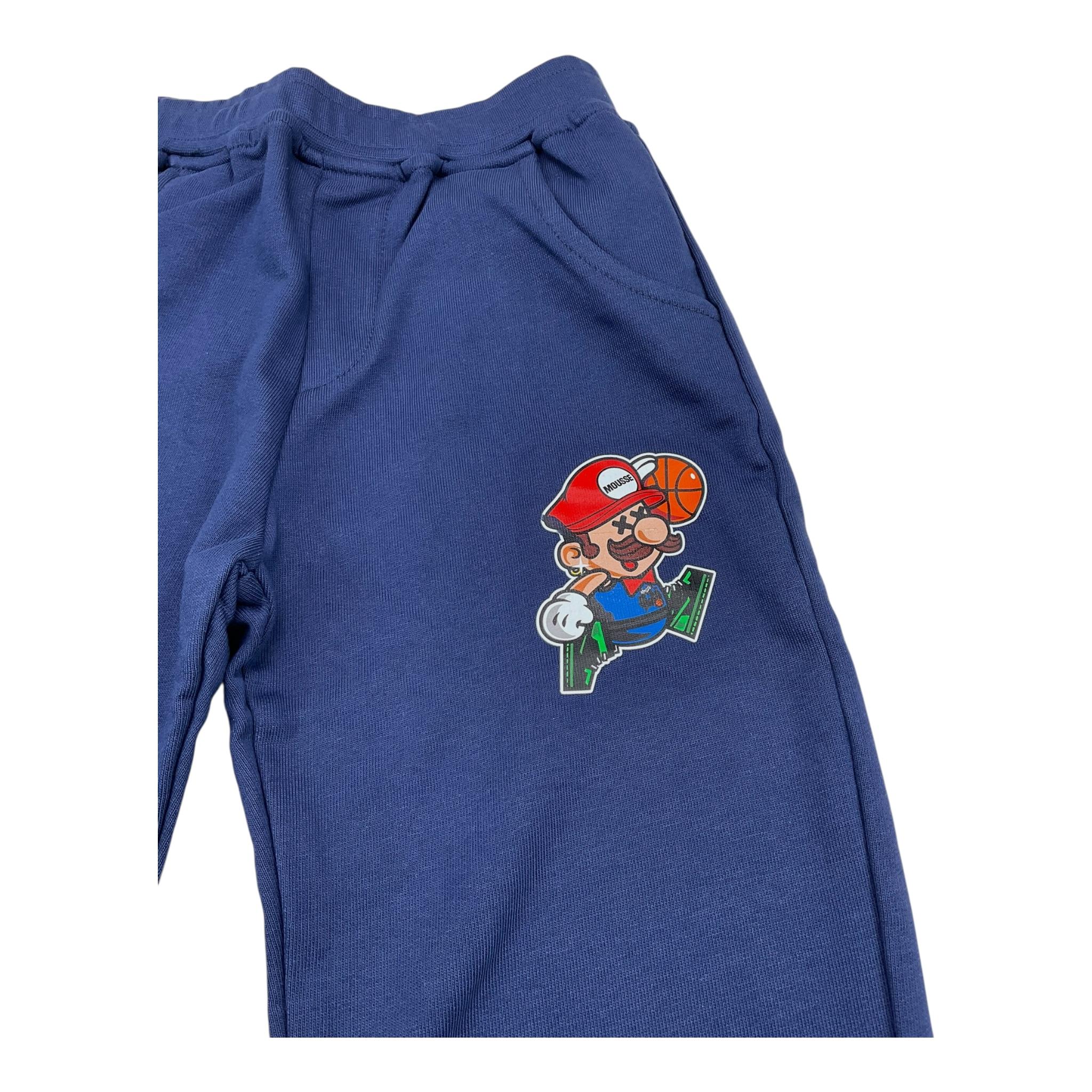 MOUSSE pantalone tuta tinta unita con stampe mario Blu per Neonato HKPG368N BLU MOUSSE