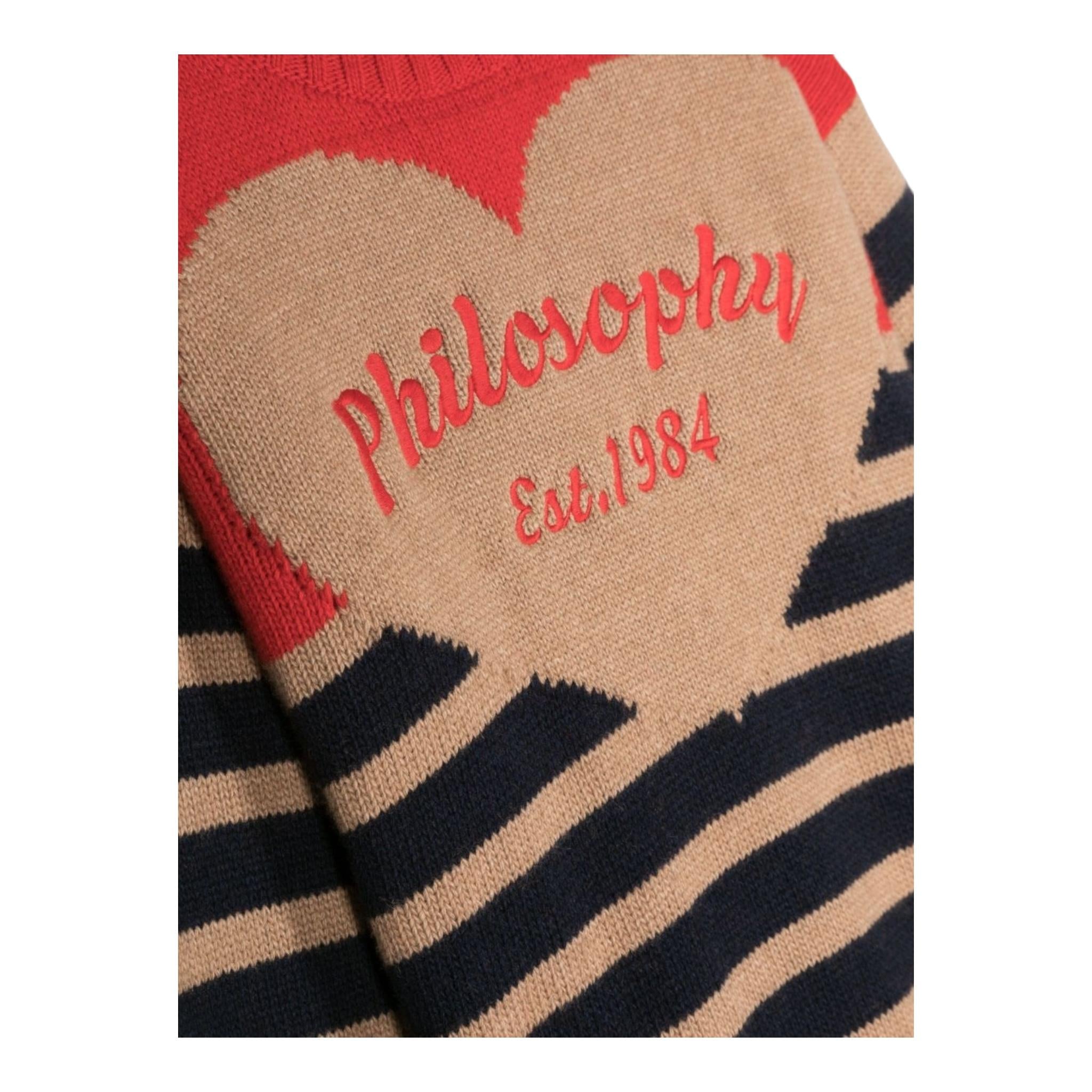 PHILOSOPHY maglia girocollo tricolore fantasia a righe Multicolor per Bambina PFMA002 MULTICOLOR PHILOSOPHY