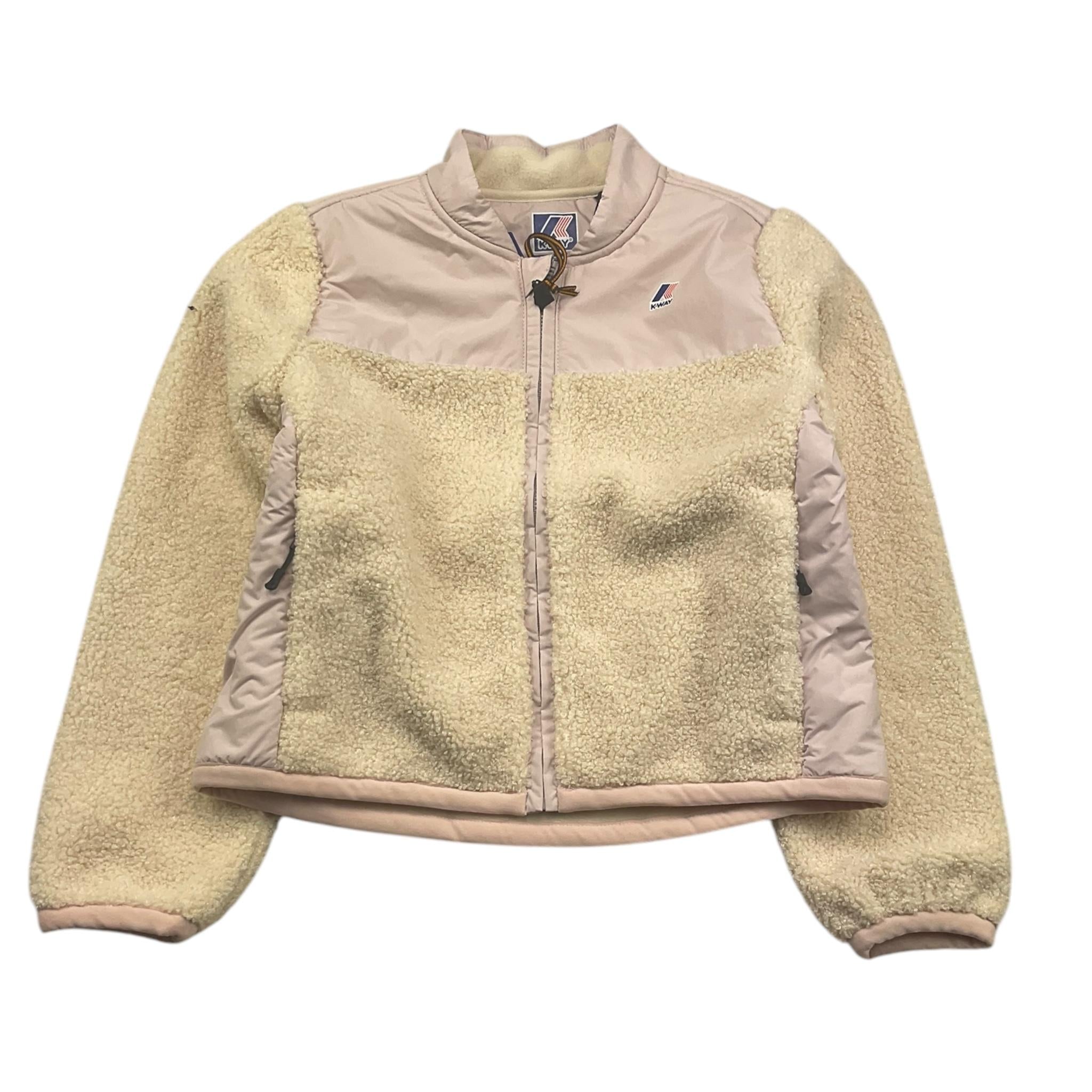 K-WAY giubbino bicolore con zip e logo Panna/rosa per Bambina K7142WW PANNA/ROSA K-WAY