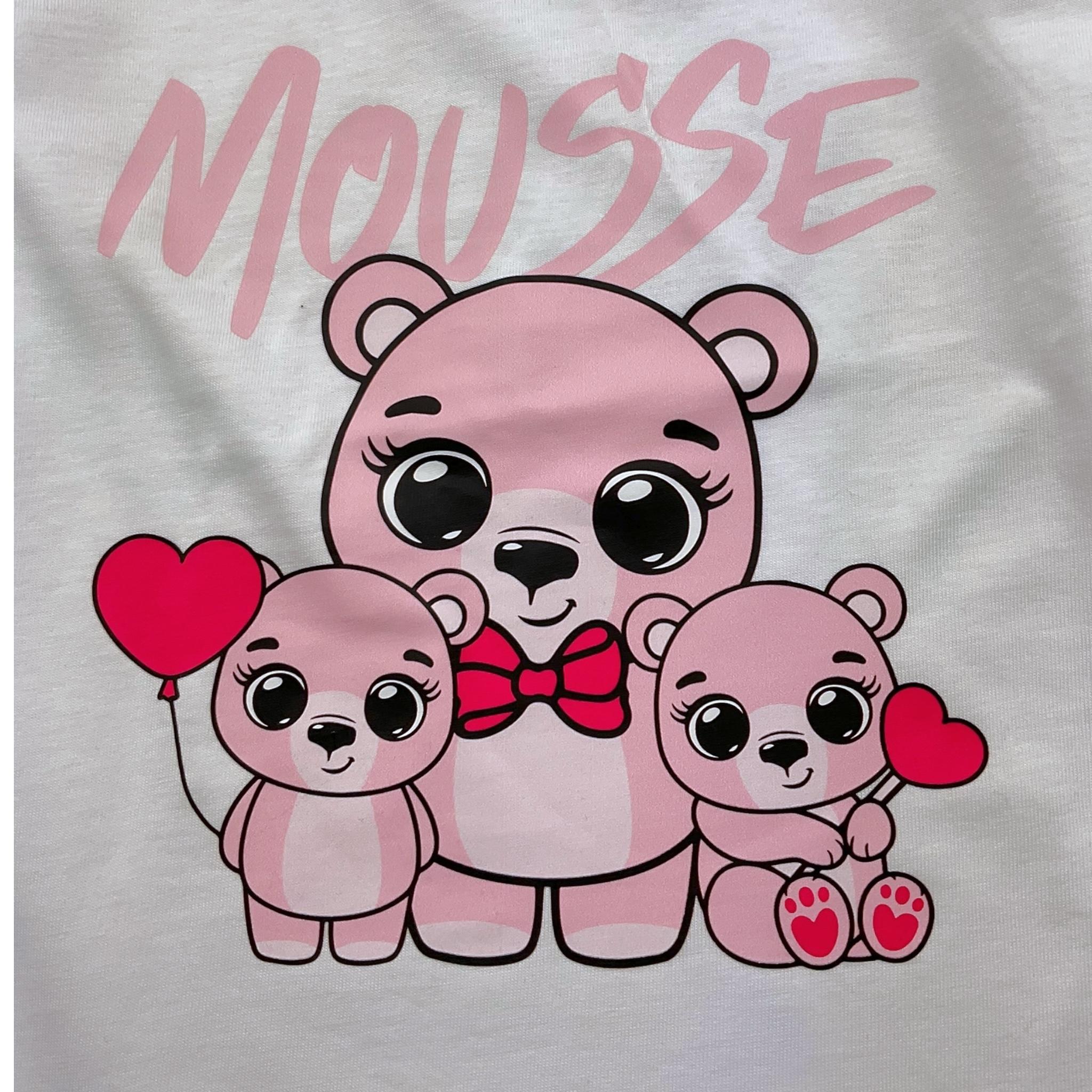 MOUSSE shirt girocollo tinta unita con stampa Bianco per Bambina BEARRR BIANCO MOUSSE