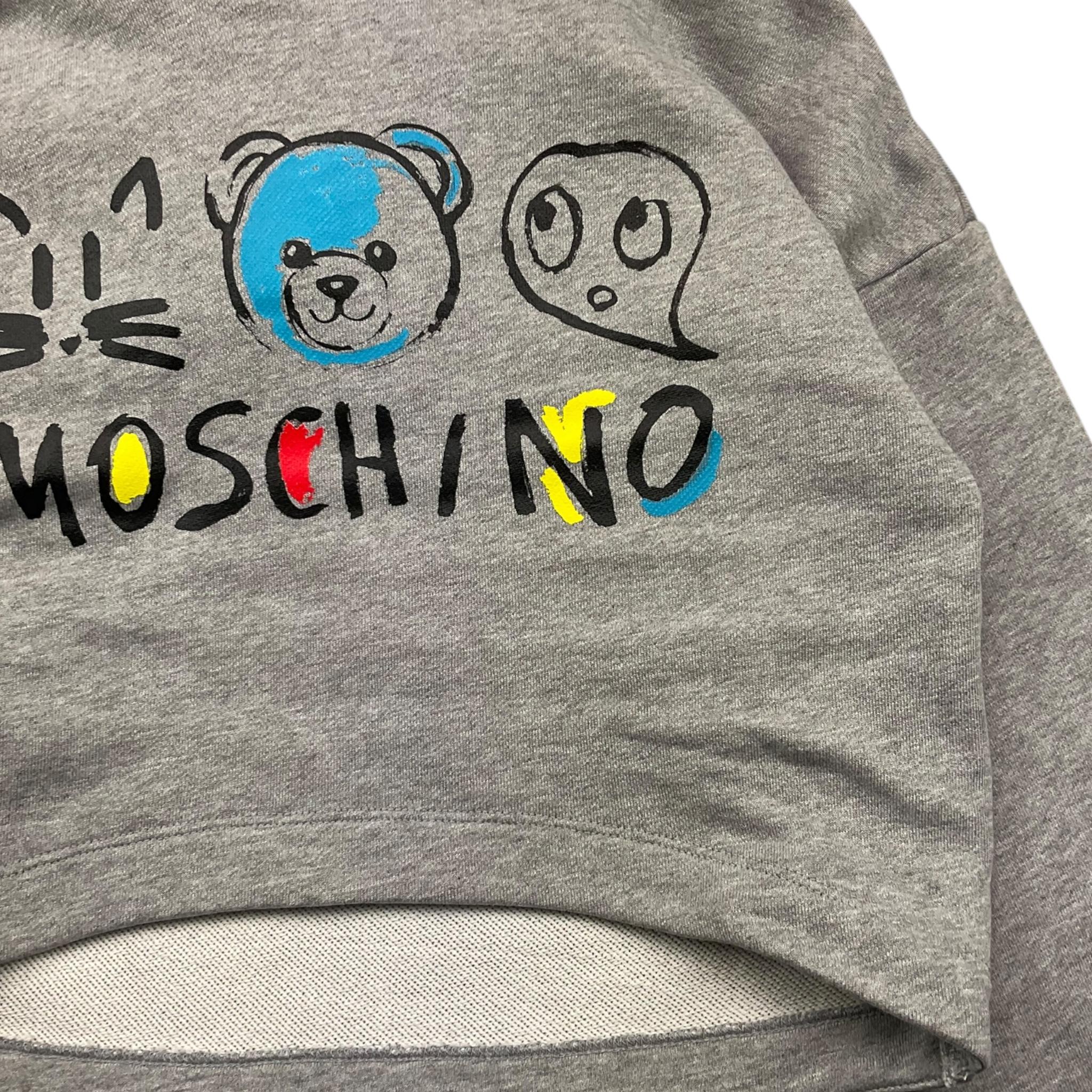 MOSCHINO felpa tinta unita con cappuccio e stampa Grigio per Bambina HDF06I GRIGIO MOSCHINO