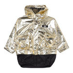 DKNY giubbino tinta unita con capuccio e zip Oro per Bambina D40076 ORO DKNY