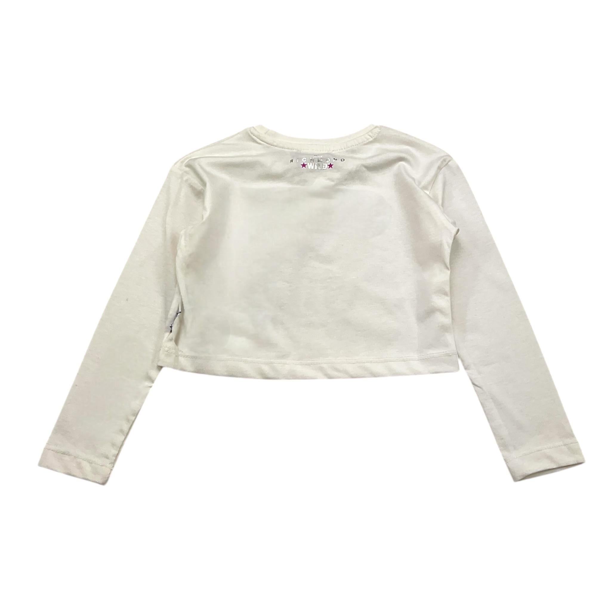 JOHN RICHMOND shirt modello crop tinta unita con stampa in contrasto Bianco per Bambina RGA24012TSX BIANCO JOHN RICHMOND