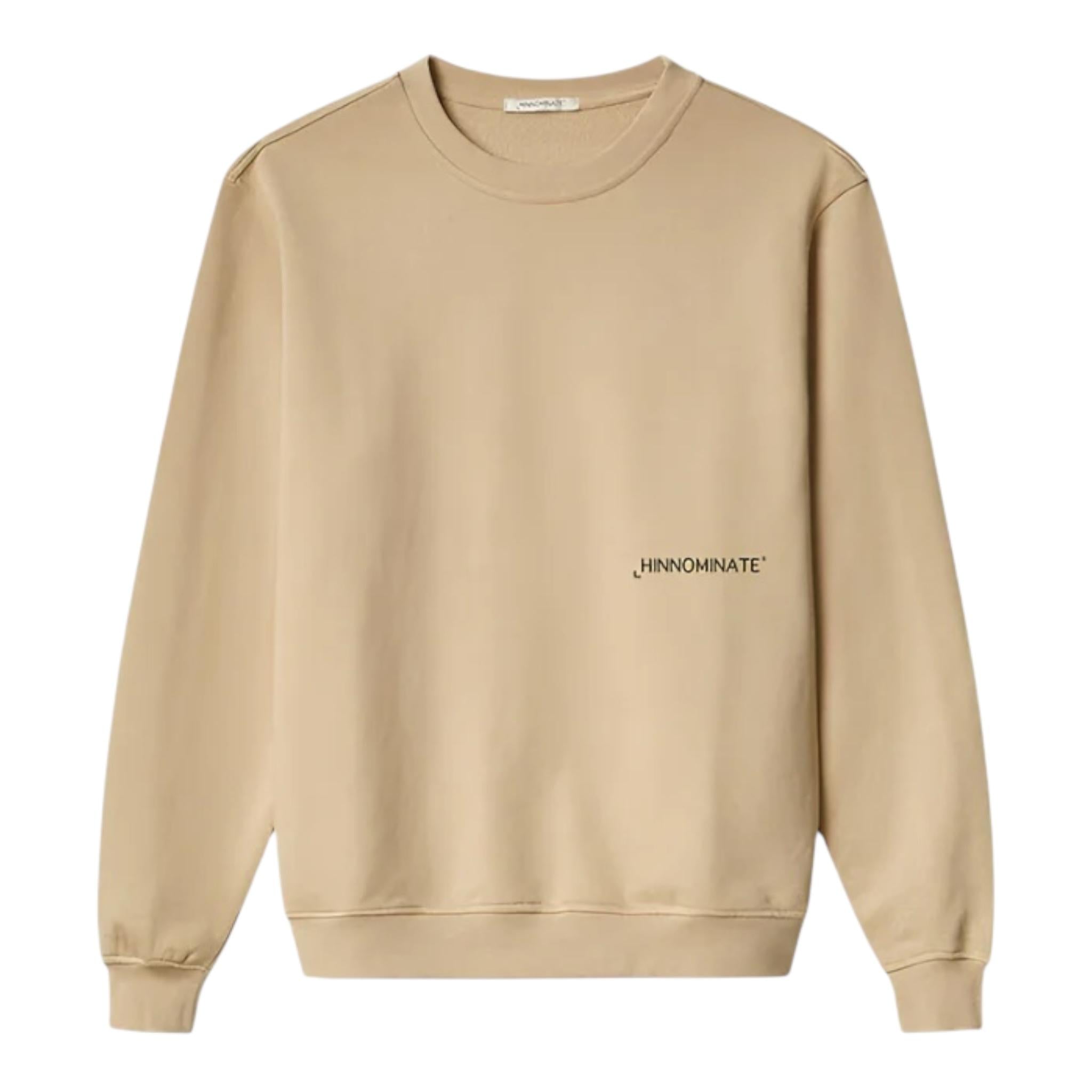 HINNOMINATE felpa chiusa girocollo tinta unita con logo Beige per Bambino 3631F0080 BEIGE HINNOMINATE