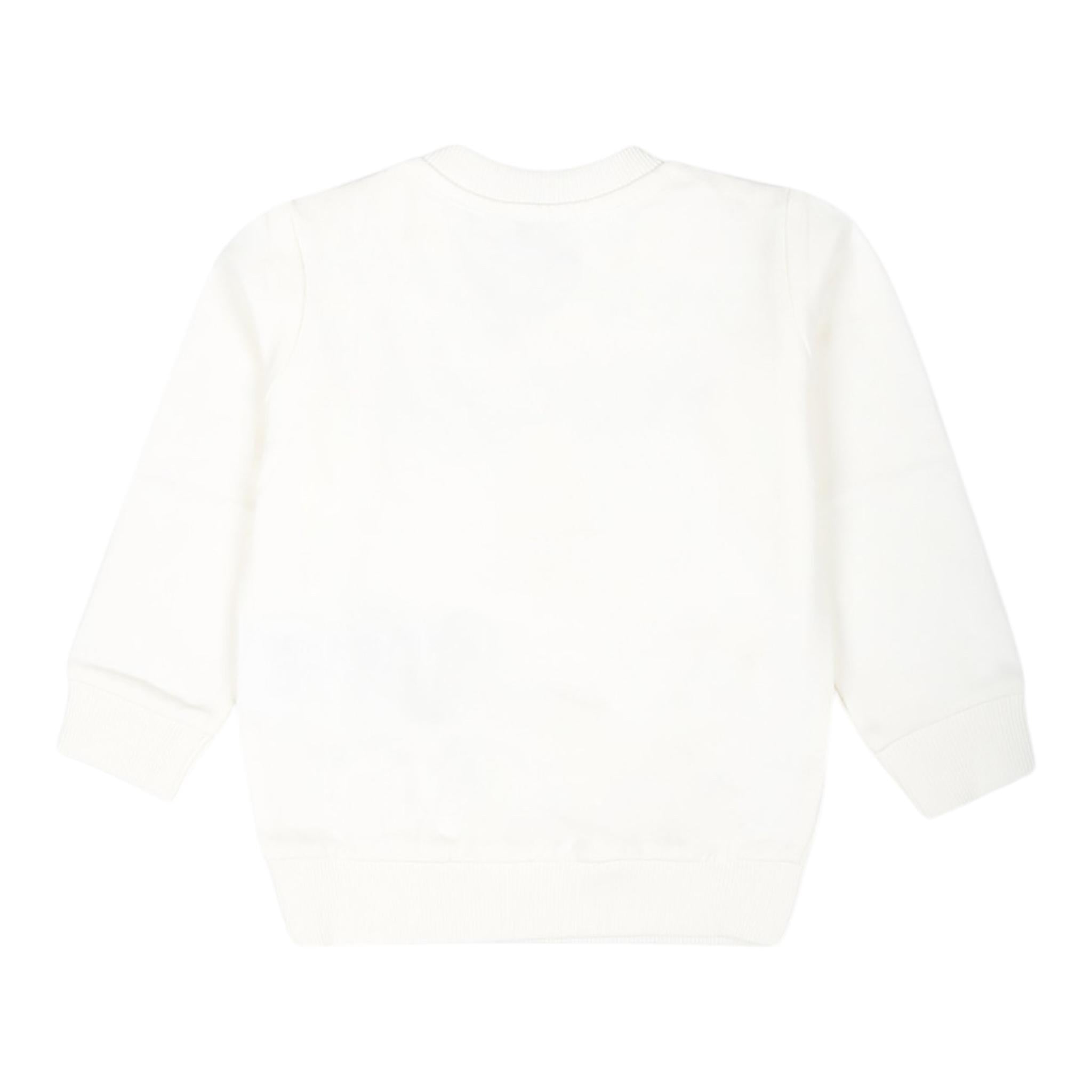 MOSCHINO felpa chiusa girocollo tinta unita con stampa Panna per Neonato MUF05J PANNA MOSCHINO