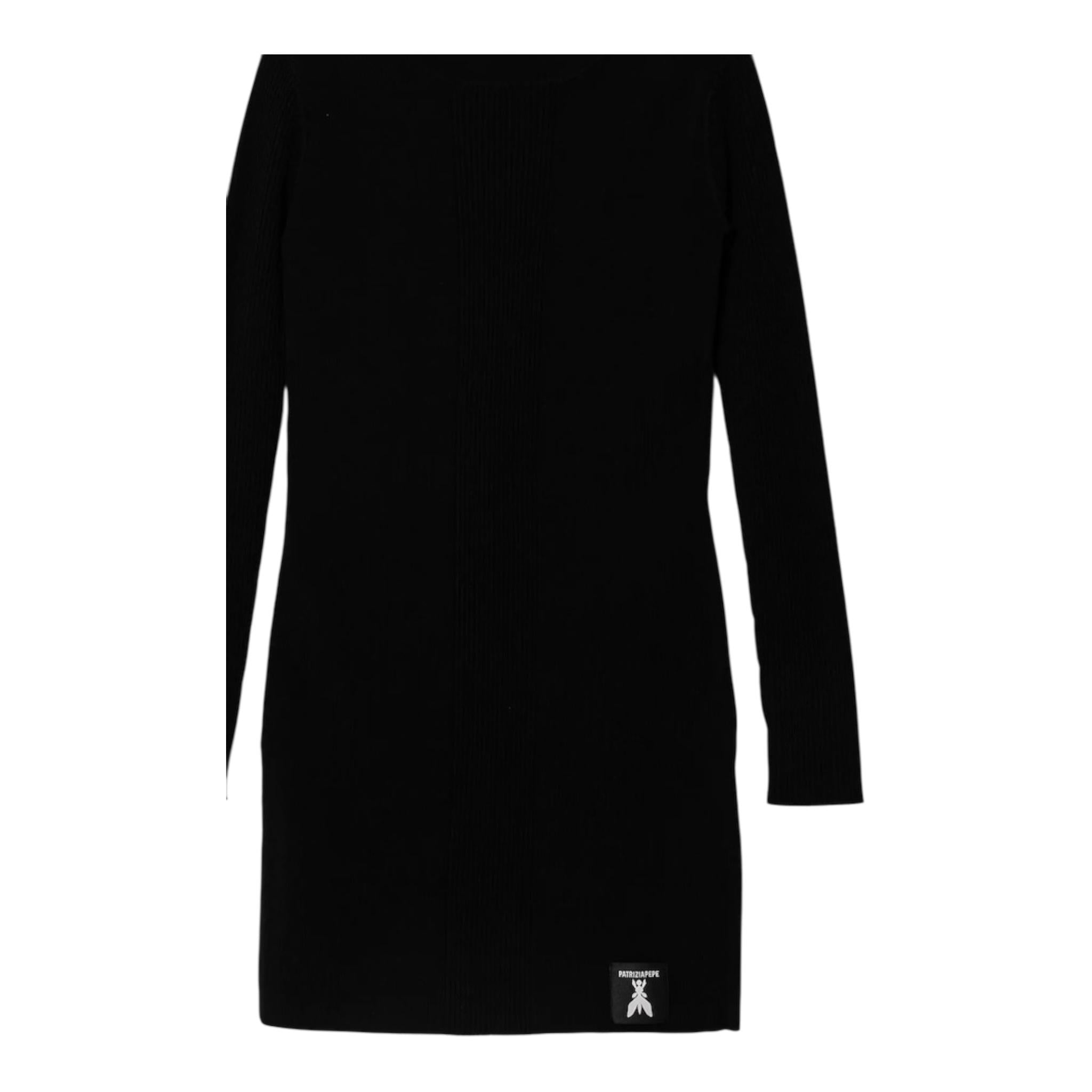 PATRIZIA PEPE abito tinta unita girocollo Nero per Bambina 7A0528 NERO PATRIZIA PEPE