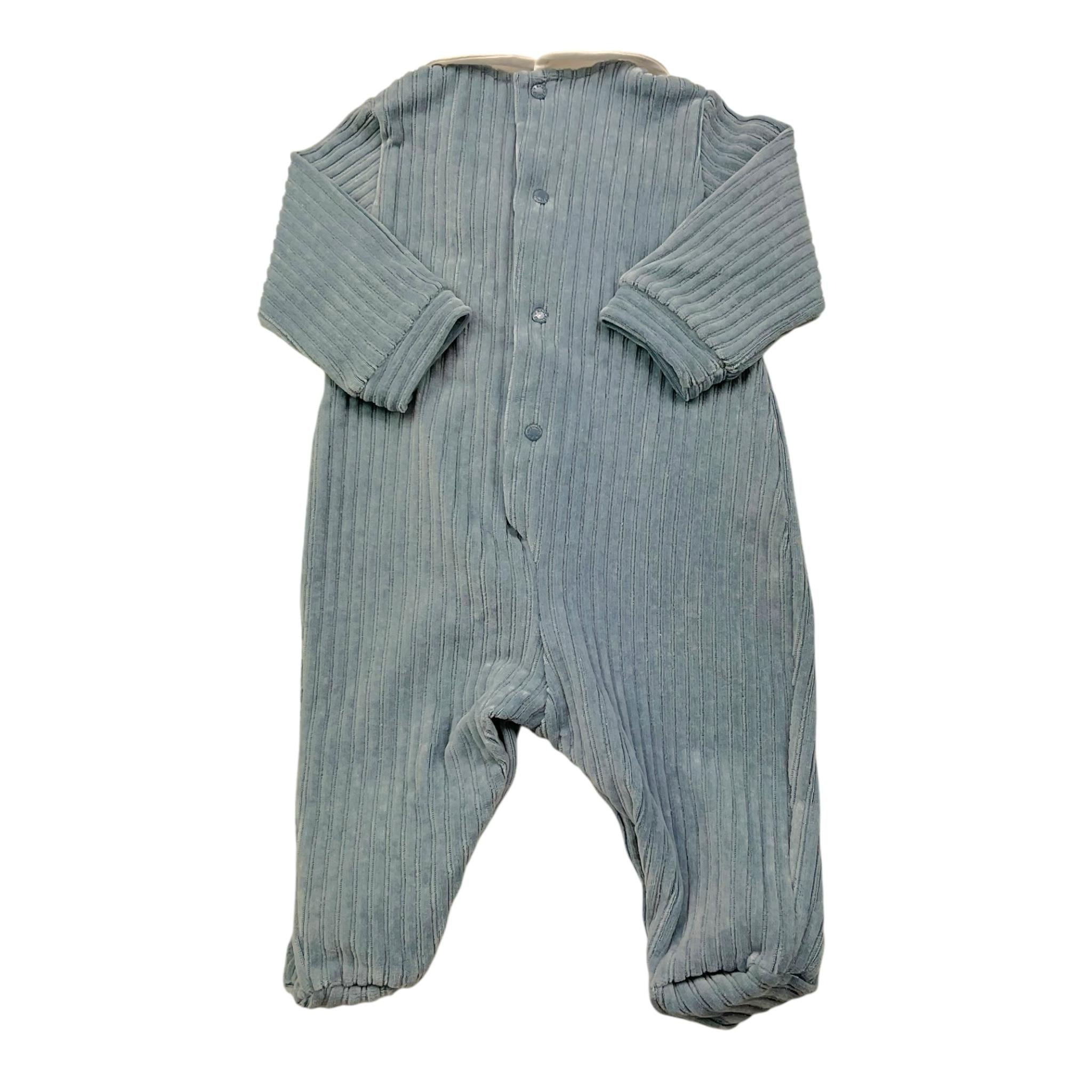 BARCELLINO tutina tinta unita con colletto in contrasto Azzurro per Neonato 116301 AZZURRO BARCELLINO