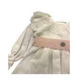 GRANLEI abito manica lunga tinta unita con cinturino in contrasto Bianco per Neonata 224106 BIANCO GRANLEI