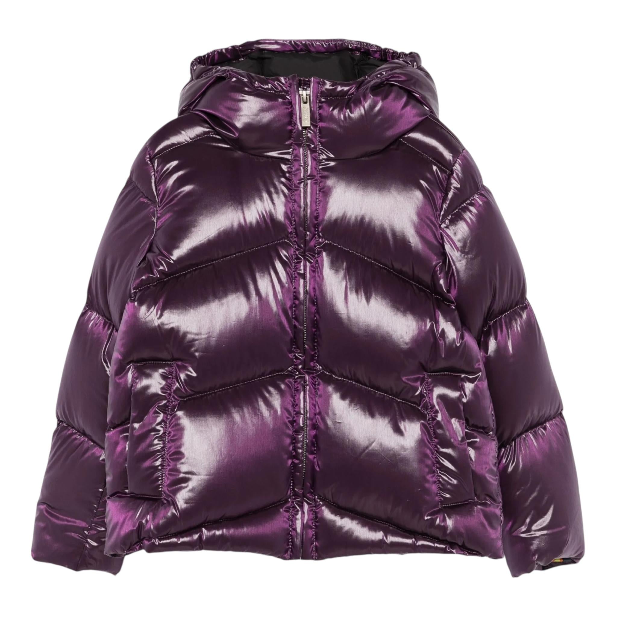 K-WAY giubbino tinta unita cn cappuccio Viola per Bambina K81417W VIOLA K-WAY