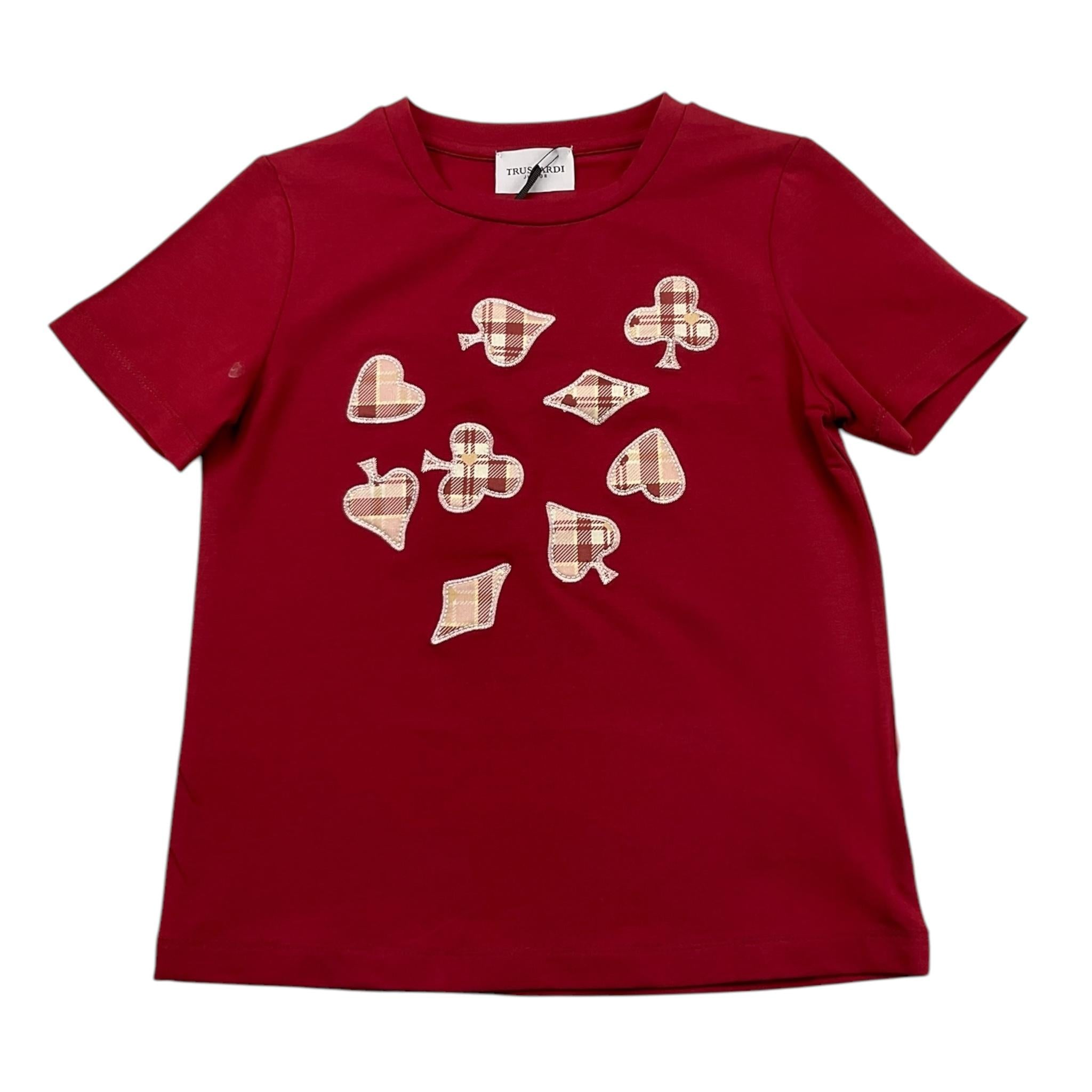 TRUSSARDI t-shirt girocollo tinta unita con stampa Bordeaux per Bambina TGA25122TS BORDEAUX TRUSSARDI