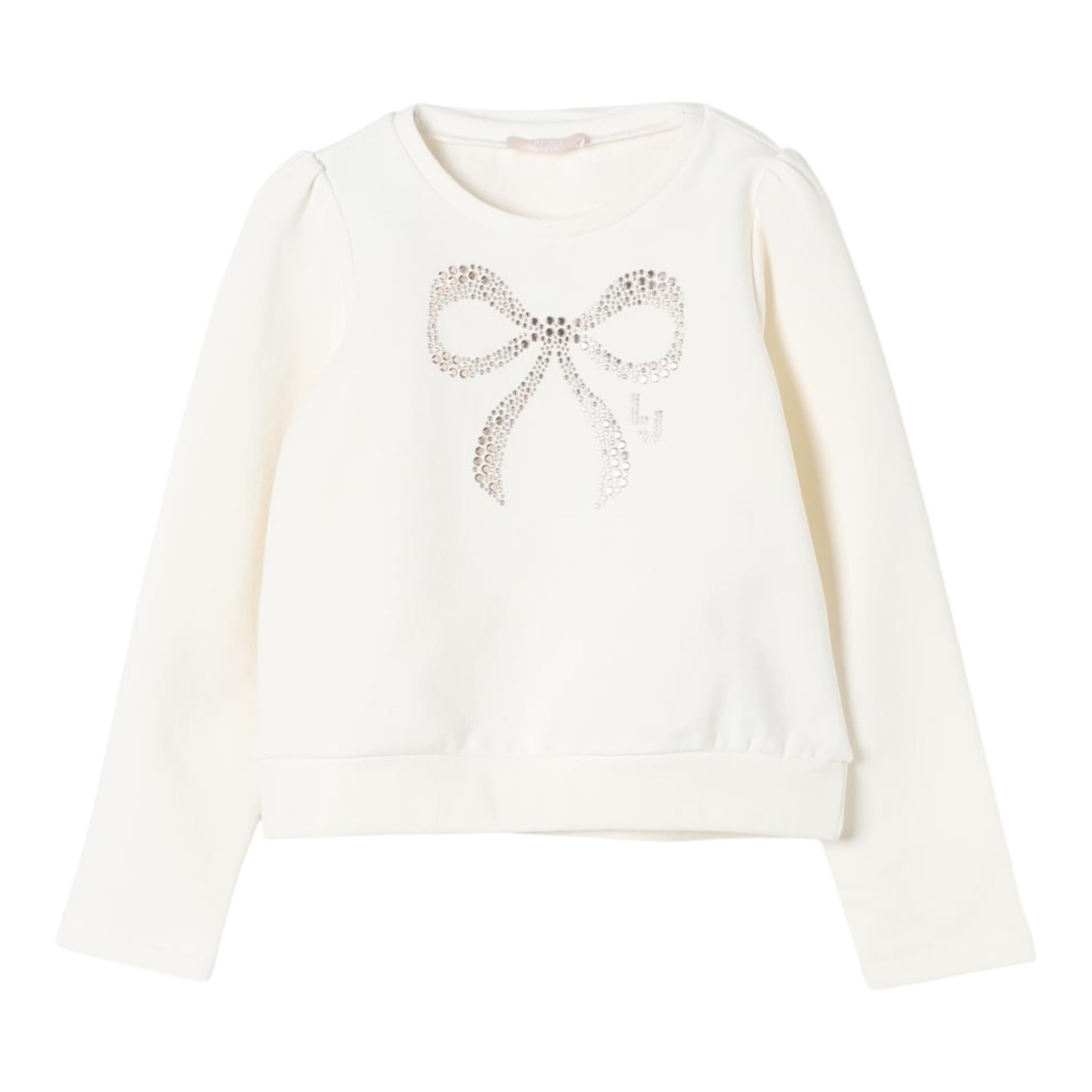 LIU JO felpa chiusa girocollo tnta unita con brillantini Panna per Bambina KF4108F0939X PANNA LIU JO