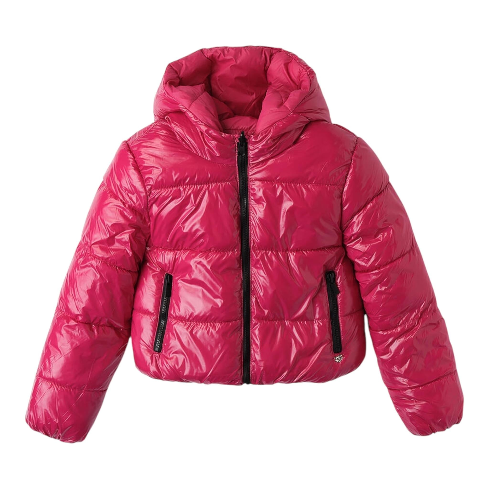 SARABANDA giubbino tinta unita con cappuccio reversibile Fuxia per Bambina 0A623 FUXIA SARABANDA