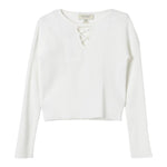 TWINSET shirt tinta unita con scollo Panna per Bambina 242GJ3191 PANNA TWINSET