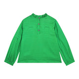 KENZO camicia tinta unita logata Verde per Bambina K15681 VERDE KENZO