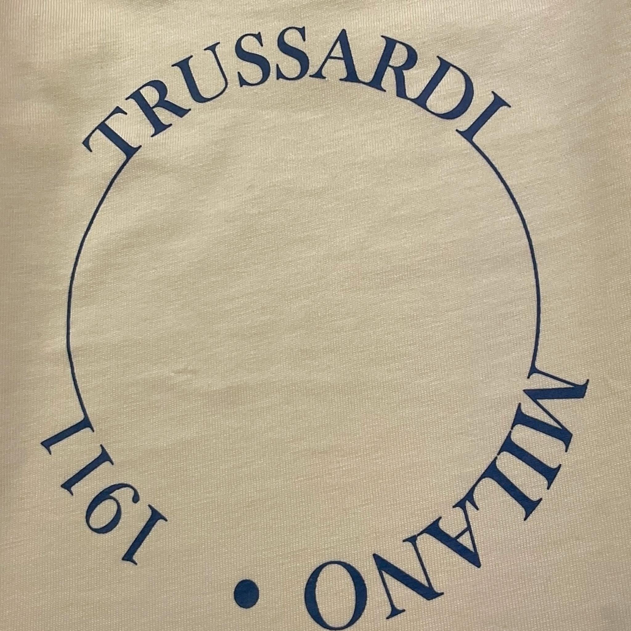 TRUSSARDI shirt girocollo tinta unita con stampa Panna per Neonato TIA240B4TS PANNA TRUSSARDI