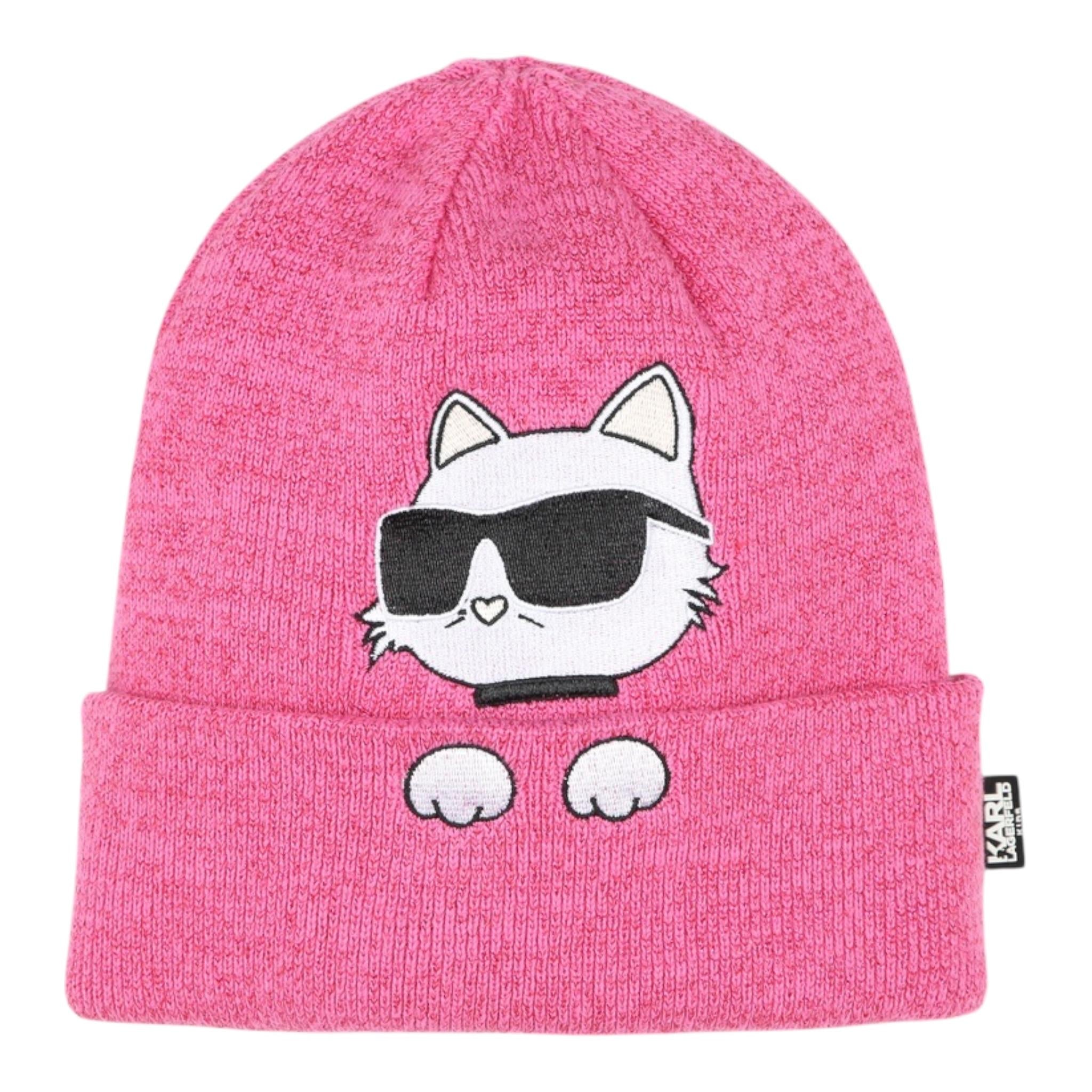 KARL LAGERFELD set cappello-scaldacollo tinta unita Rosa per Bambina Z30333 ROSA KARL LAGERFELD