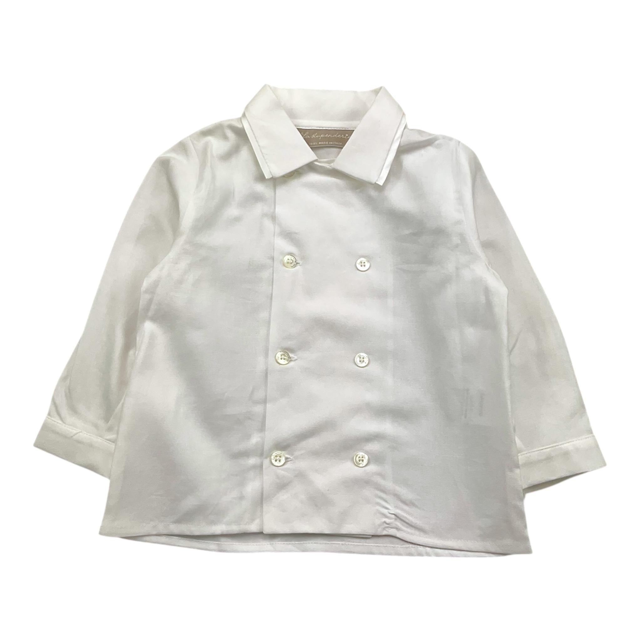 LA STUPENDERIA completo 2pz bermuda-camicia tinta unita con bottoni Bianco per Neonato CCT45 BIANCO LA STUPENDERIA