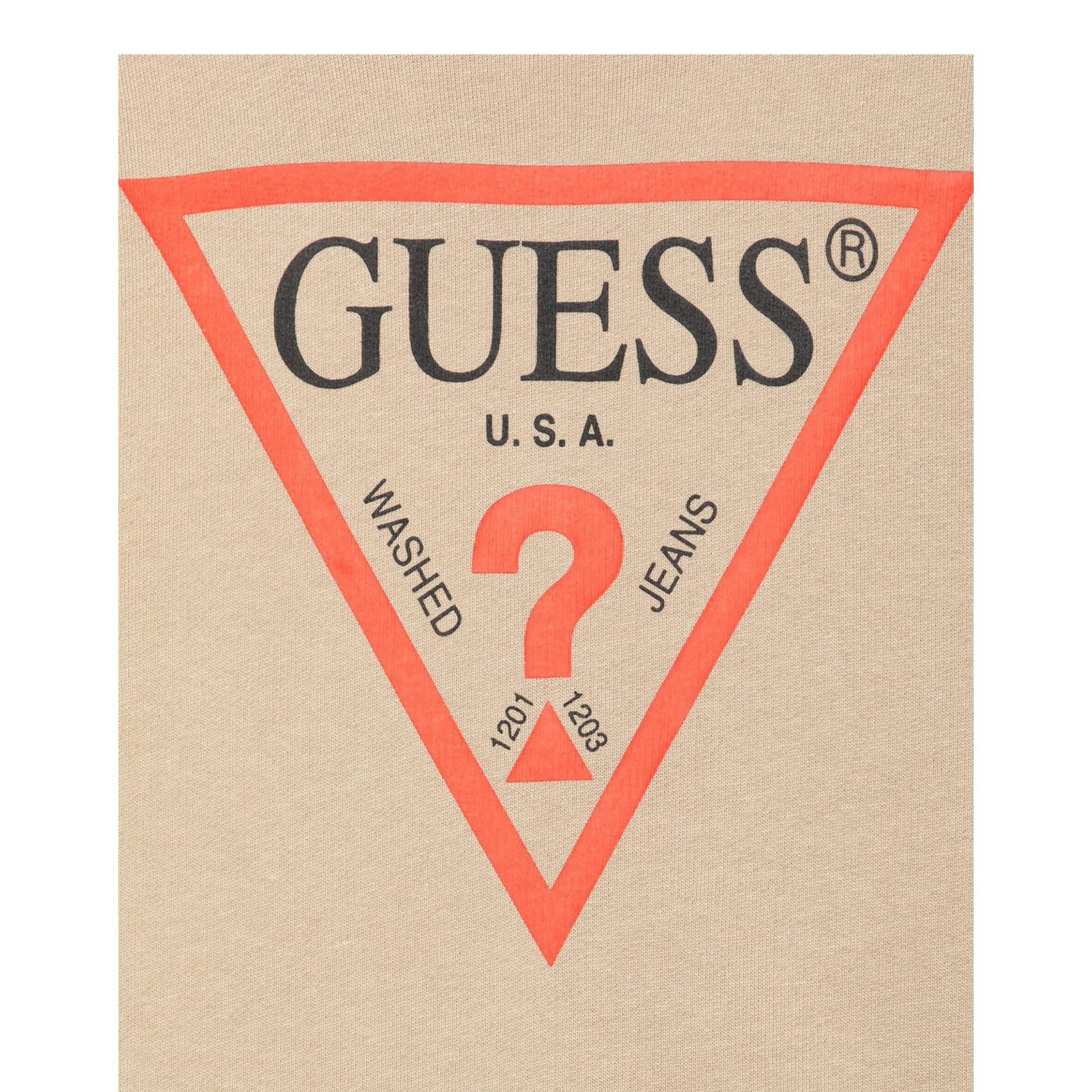 GUESS felpa tinta unita girocollo con stampa Beige per Neonato N73Q10KAUG0 BEIGE GUESS