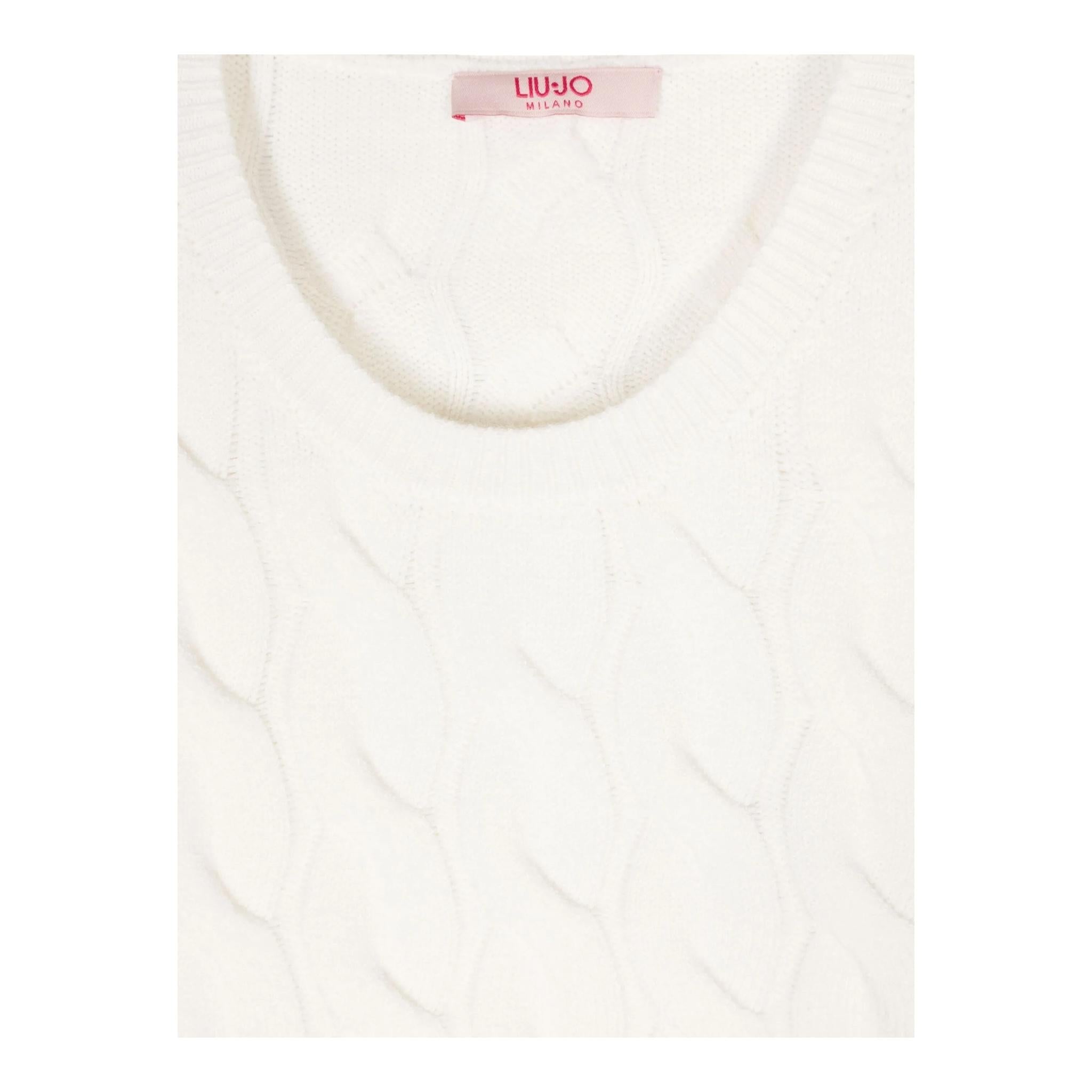 LIU JO maglia girocollo tinta unita con trecce Bianco per Bambina GF4214X BIANCO LIU JO