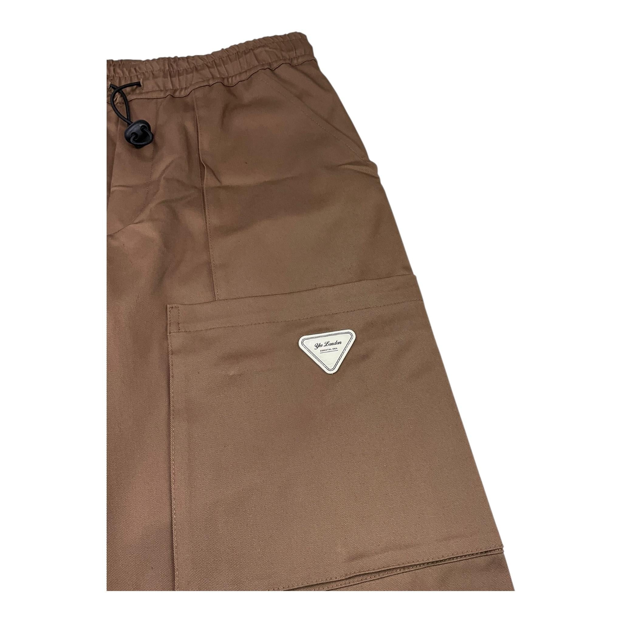 YES LONDON pantalone tinta unita con elastico in vita Marrone per Bambino JR3047 MARRONE YES LONDON