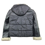 YES LONDON giubbino tinta unita in ecopelle modello e tessuto montone Nero per Bambino GIU1408 NERO YES LONDON
