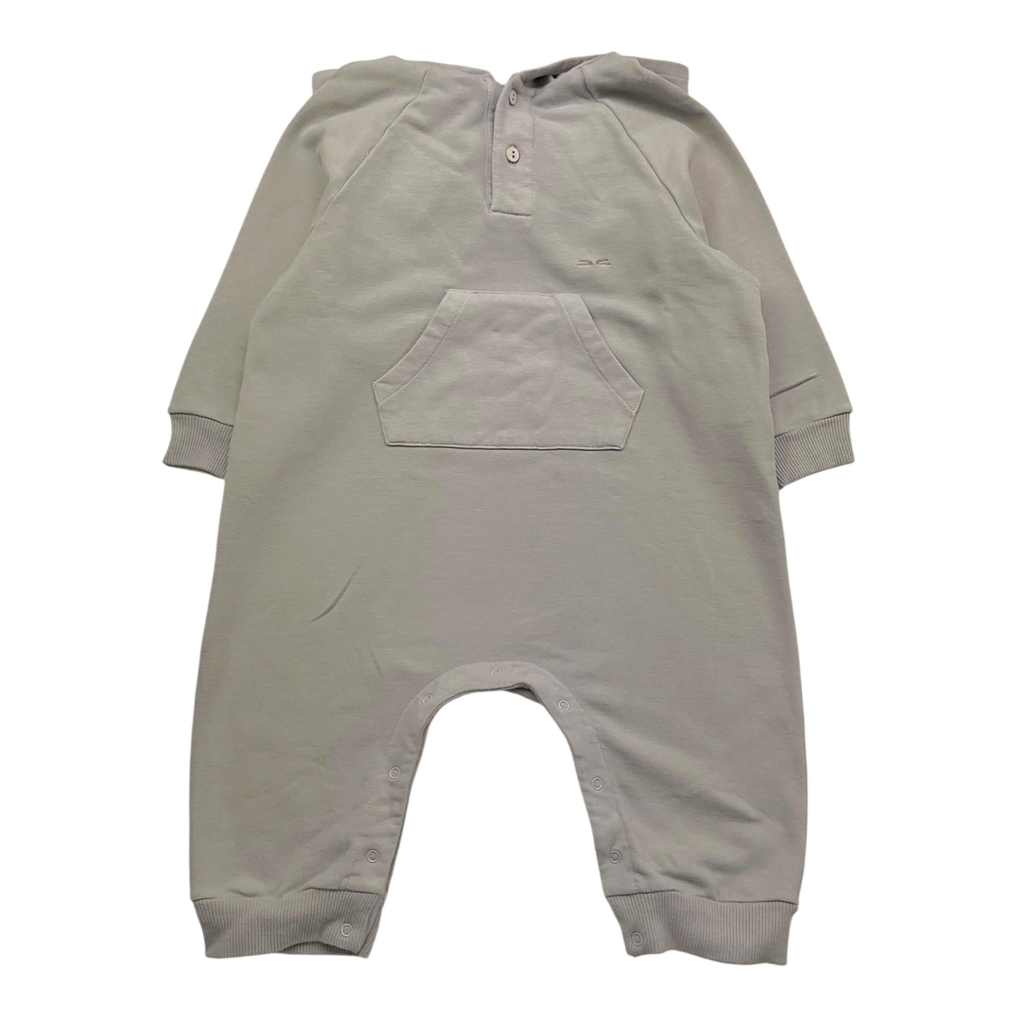 TEDDY E MINOU tutina tinta unita con cappuccio Grigio per Neonato I24TU042M7015 GRIGIO TEDDY E MINOU