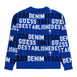 GUESS maglia girocollo tinta unita con stampa Blu per Bambino N4YR00Z3GV0J BLU GUESS