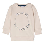 TRUSSARDI felpa tinta unita girocollo con stampa Beige per Neonato TIA24O82FE BEIGE TRUSSARDI