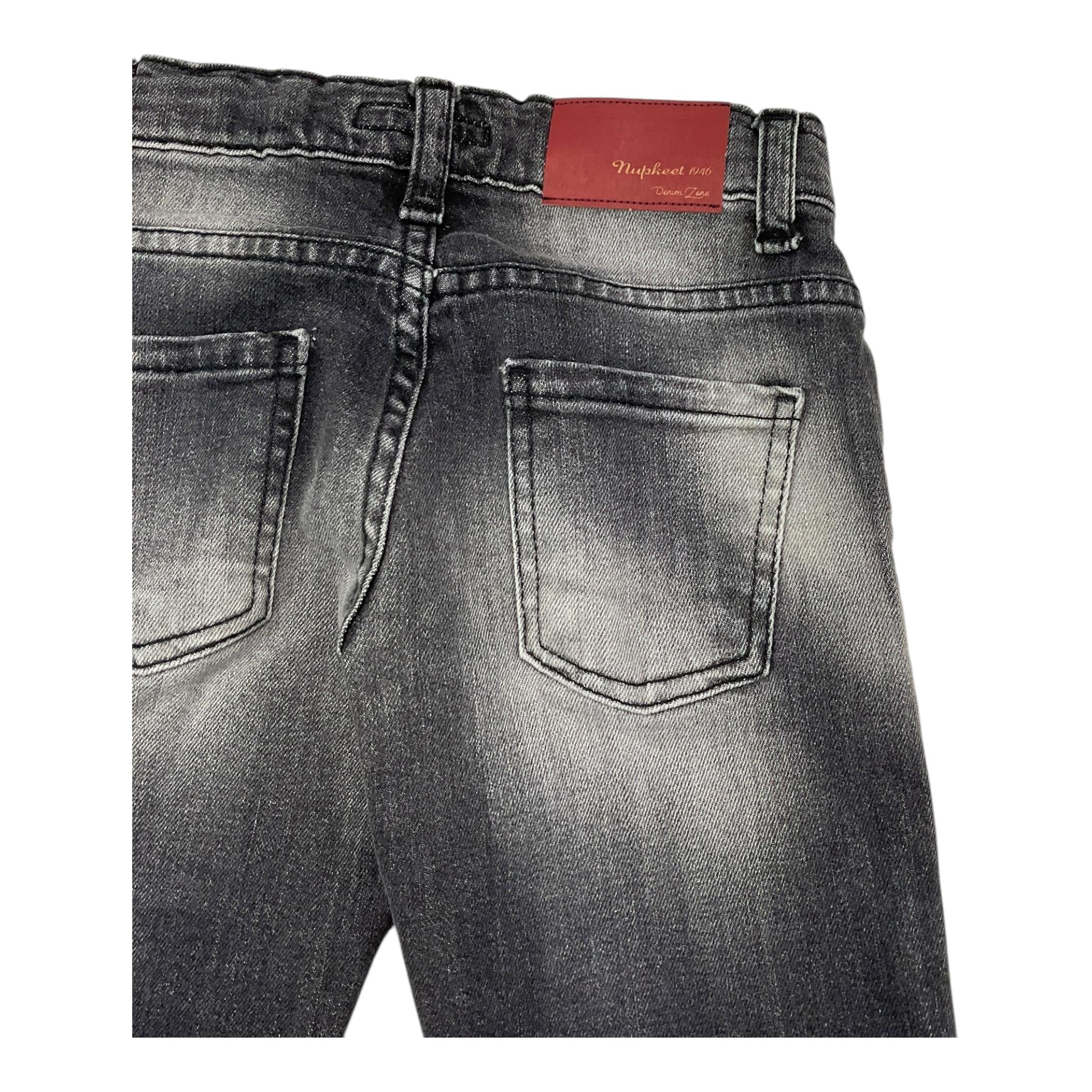 NUPKEET jeans tinta unita cn girovita regolabile Nero per Bambino 4DNK397 NERO NUPKEET