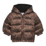 MOSCHINO giubbino tinta unita con cappuccio con stampe logo Marrone per Neonato MUS02OXX MARRONE MOSCHINO