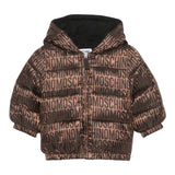 MOSCHINO giubbino tinta unita con cappuccio con stampe logo Marrone per Neonato MUS02OXX MARRONE MOSCHINO