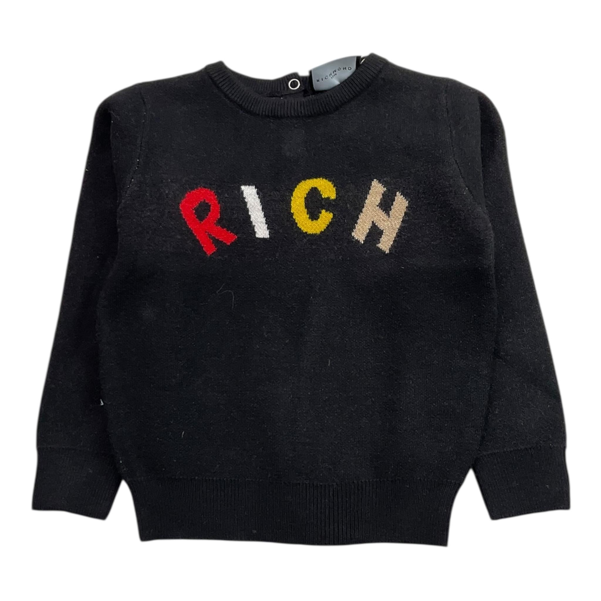 JOHN RICHMOND maglia tinta unita girocollo con stampa Nero per Neonato RIA24068MAX NERO JOHN RICHMOND