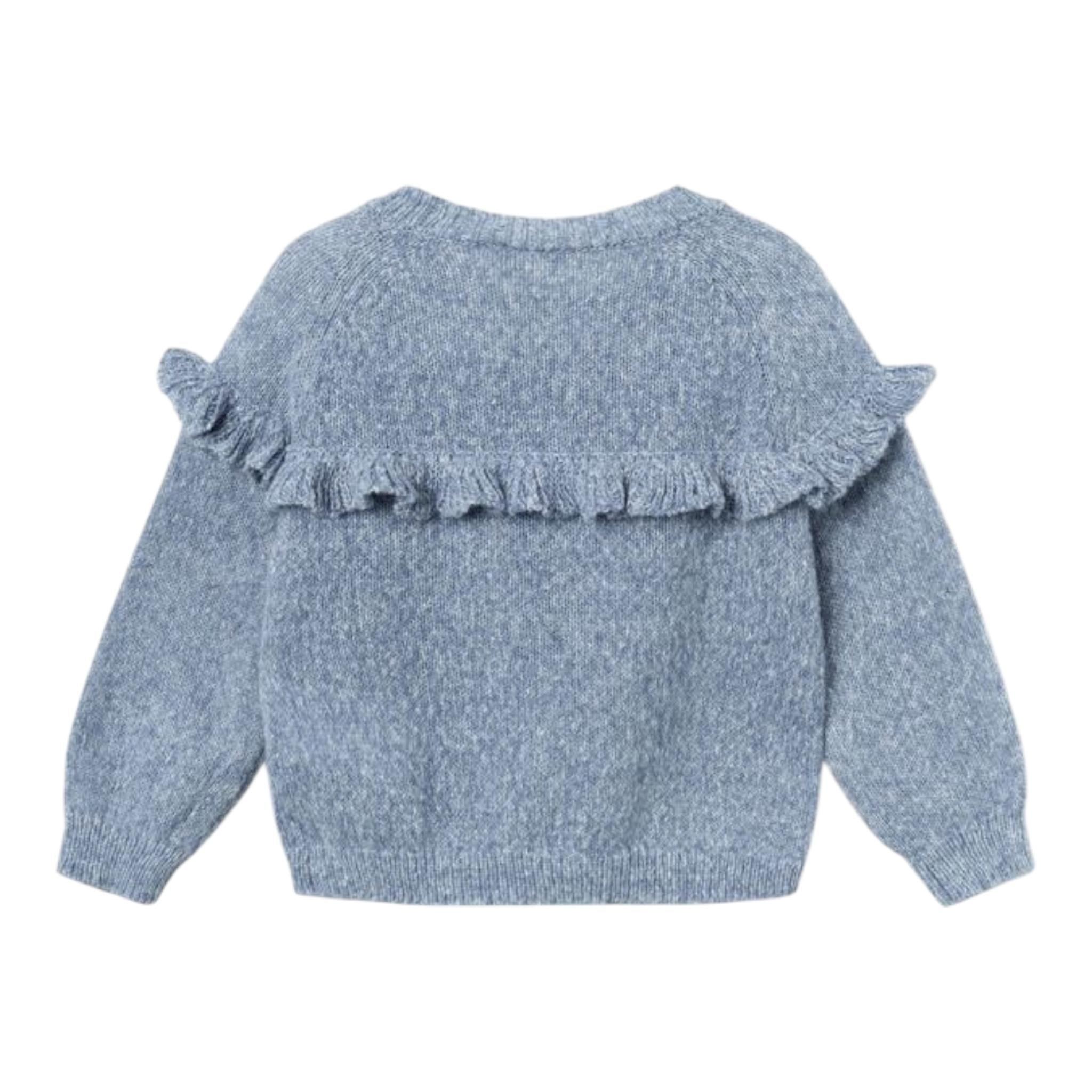NAME IT maglia tinta unita girocollo con balze Blu per Bambina 13233168 BLU NAME IT
