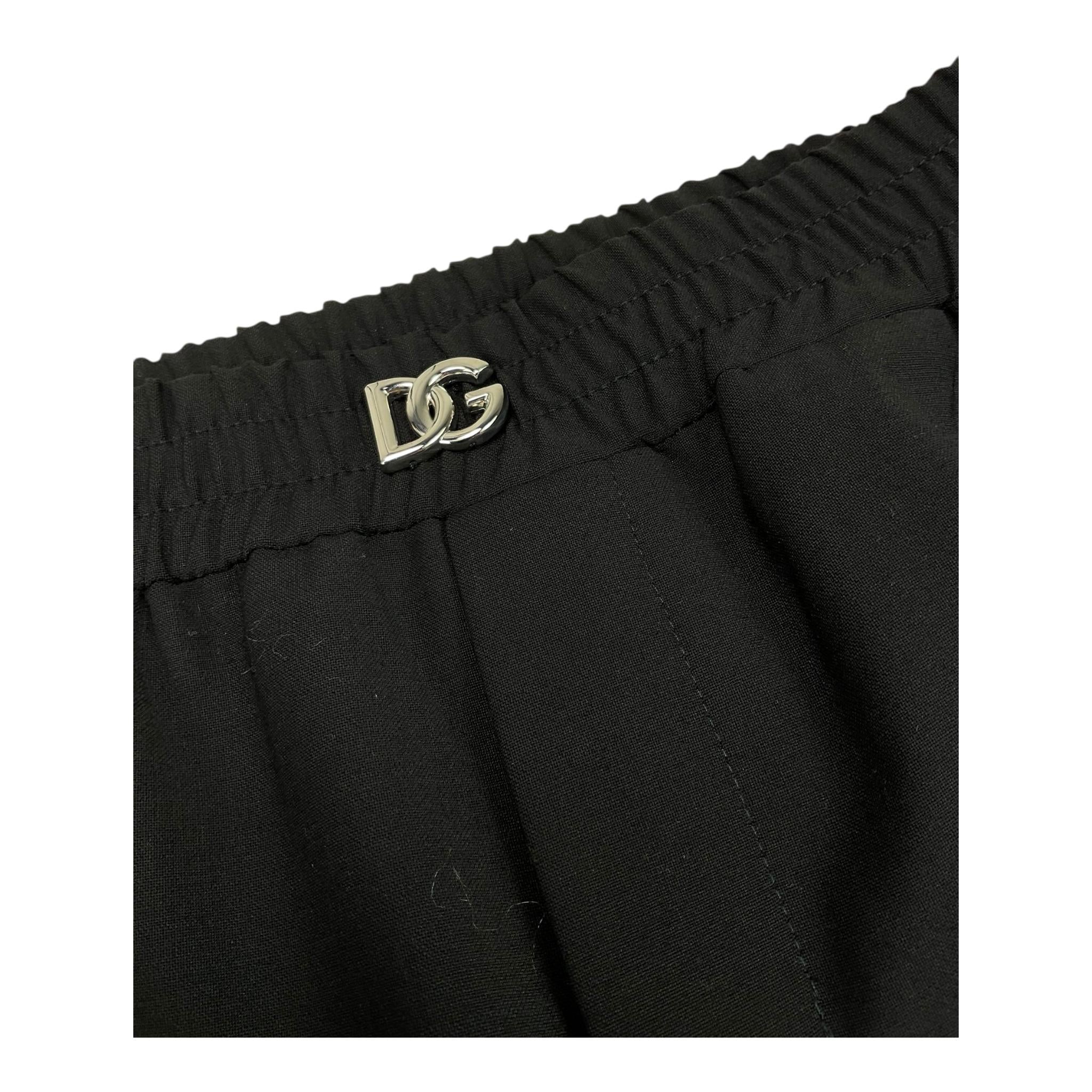 DOLCE & GABBANA pantalone tinta unita con elastico in vita Nero per Bambina L53P35 NERO DOLCE & GABBANA