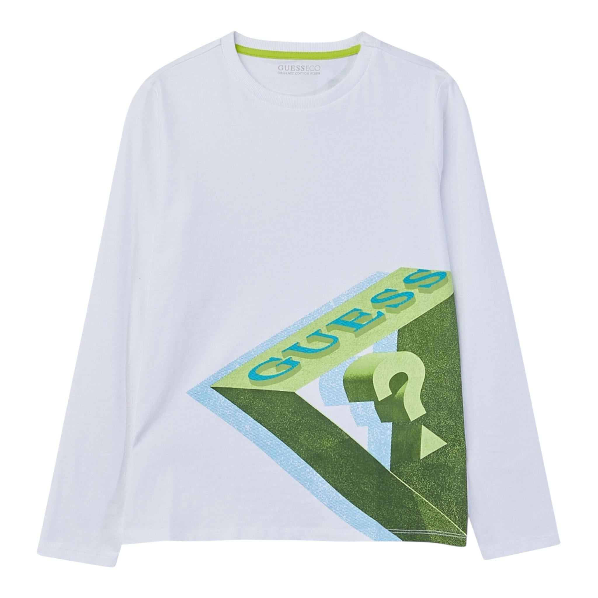 GUESS shirt girocollo tinta unita con stampa logo Bianco per Bambino L4RI01K8HM4 BIANCO GUESS