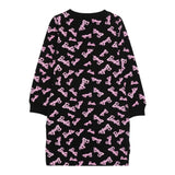 MONNALISA abito tinta unita con stampa barbie Nero per Bambina 19D930 NERO MONNALISA