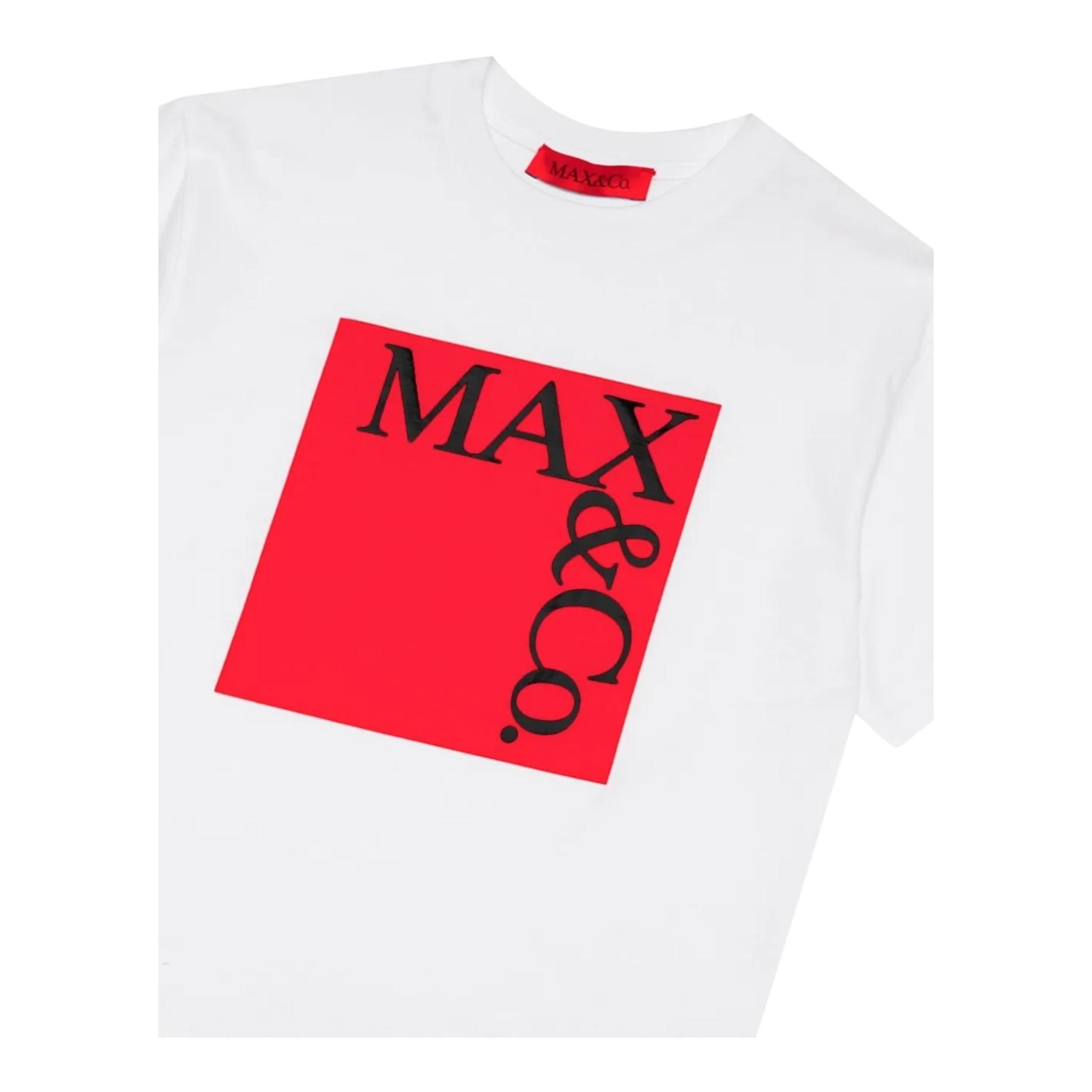 MAX&Co. t-shirt girocollo tinta unita con logo Bianco per Bambina MX0005 BIANCO MAX&Co.